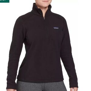 Patagonia Black Half-Zip Fleece Pullover with Sleeve Graphic